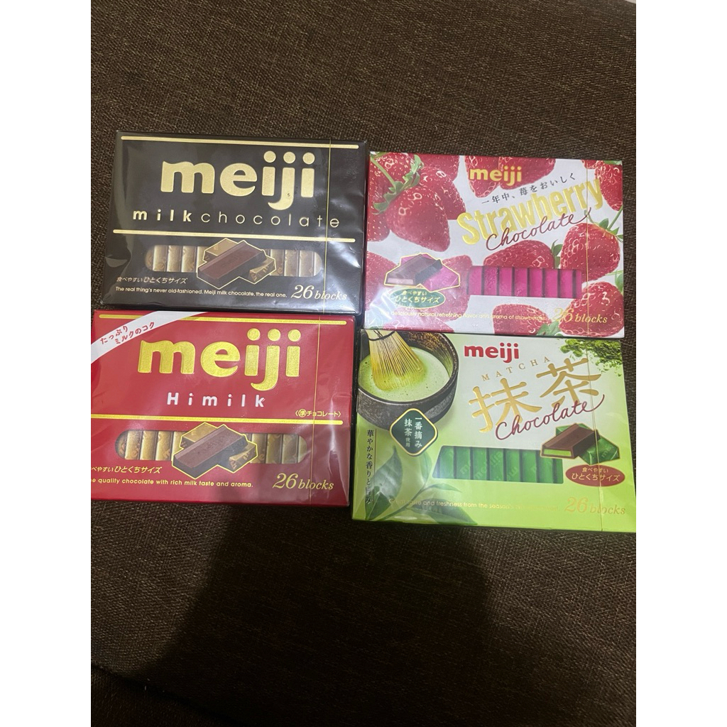 (freeongkir) Meiji Coklat Asli Jepang isi 26Block ed Oktober 2026 ready Milk Coklat&Matcha