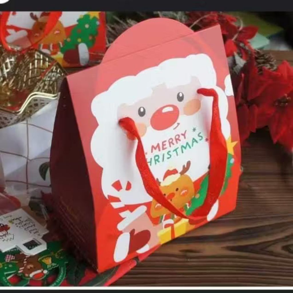 Box Tenteng Hampers Natal Tali Paper Bag Christmast Bag