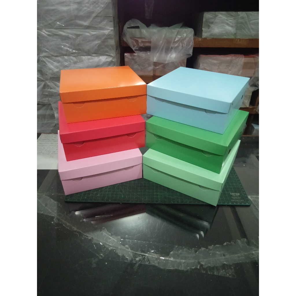 Kotak Dus Box Nasi Kue Makanan Besek Duplex Tebal model selip warna full