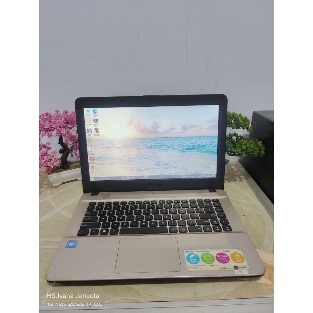 laptop Asus X441SA Celeron N3060 @1,60GHz ram 2gb HDD 500gb bekas murah