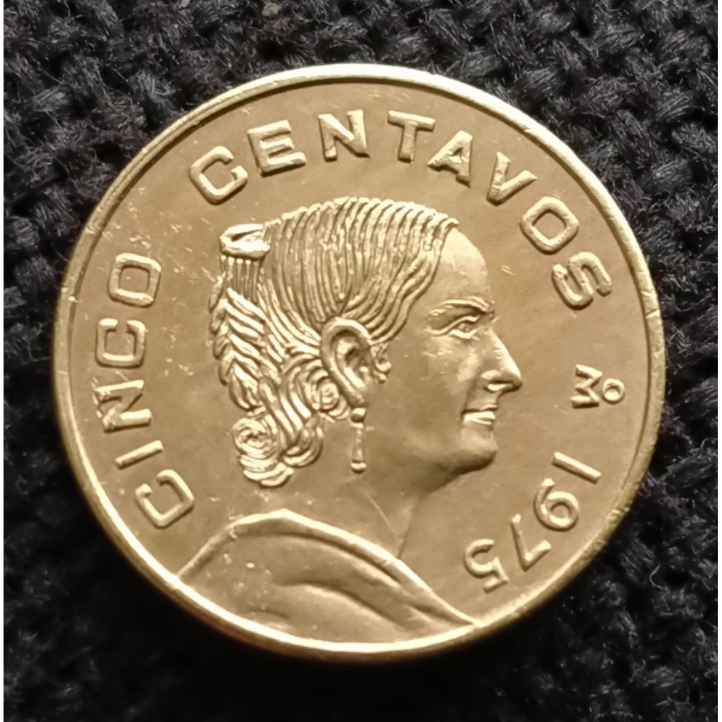 Koin Kuno Meksiko 5 Centavos 1975 tipe kecil