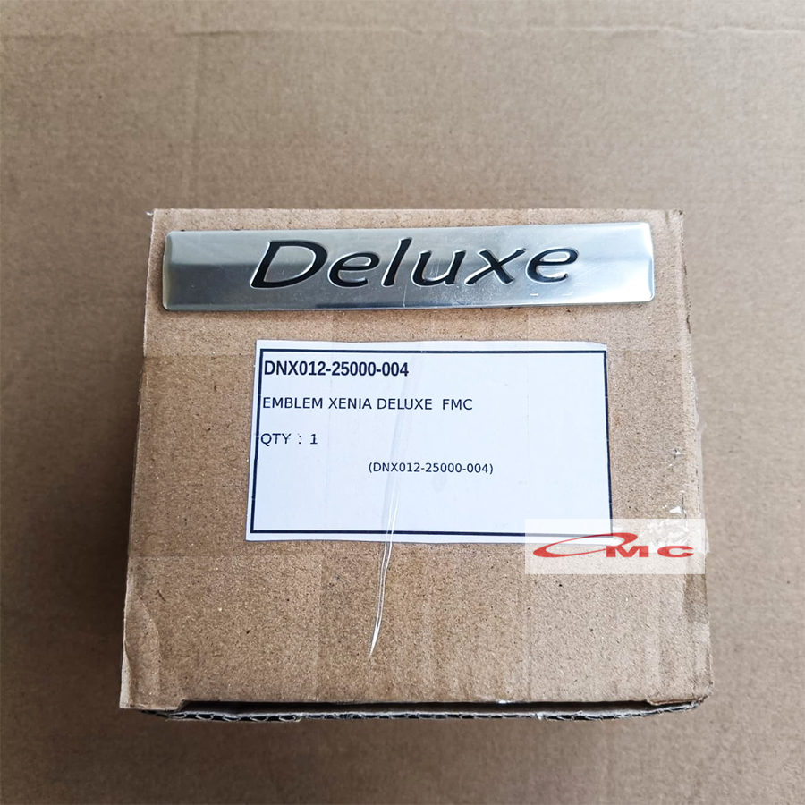 Emblem DELUXE untuk List Body All New Xenia Original NX012-25000-004 Emblem Logo Tulisan Deluxe Chro