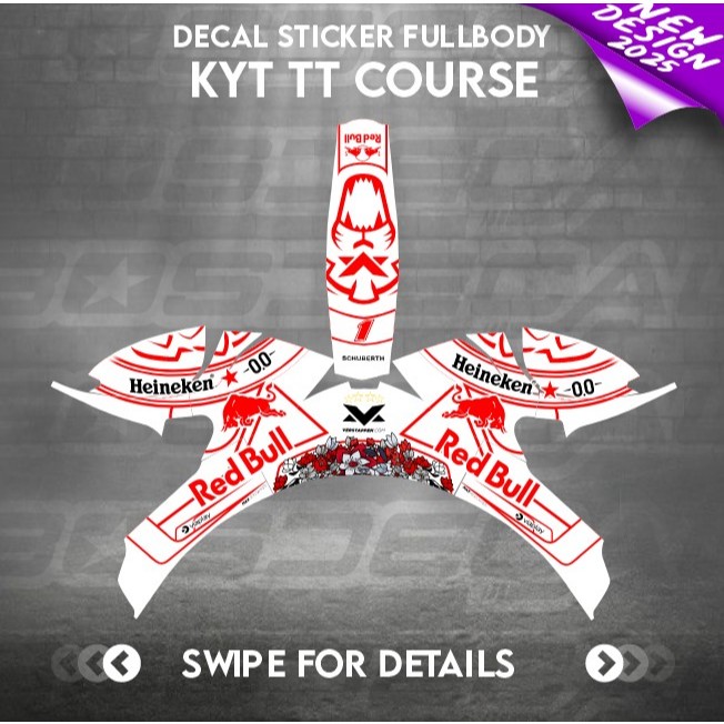 Decal helm Sticker KYT TT COURSE motif Max Verstappen bosdecal