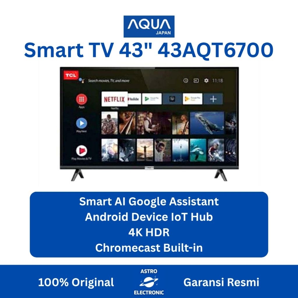 AQUA 43AQT6700FG / LE43AQT6700FG FULL HD Android TV 43 Inch