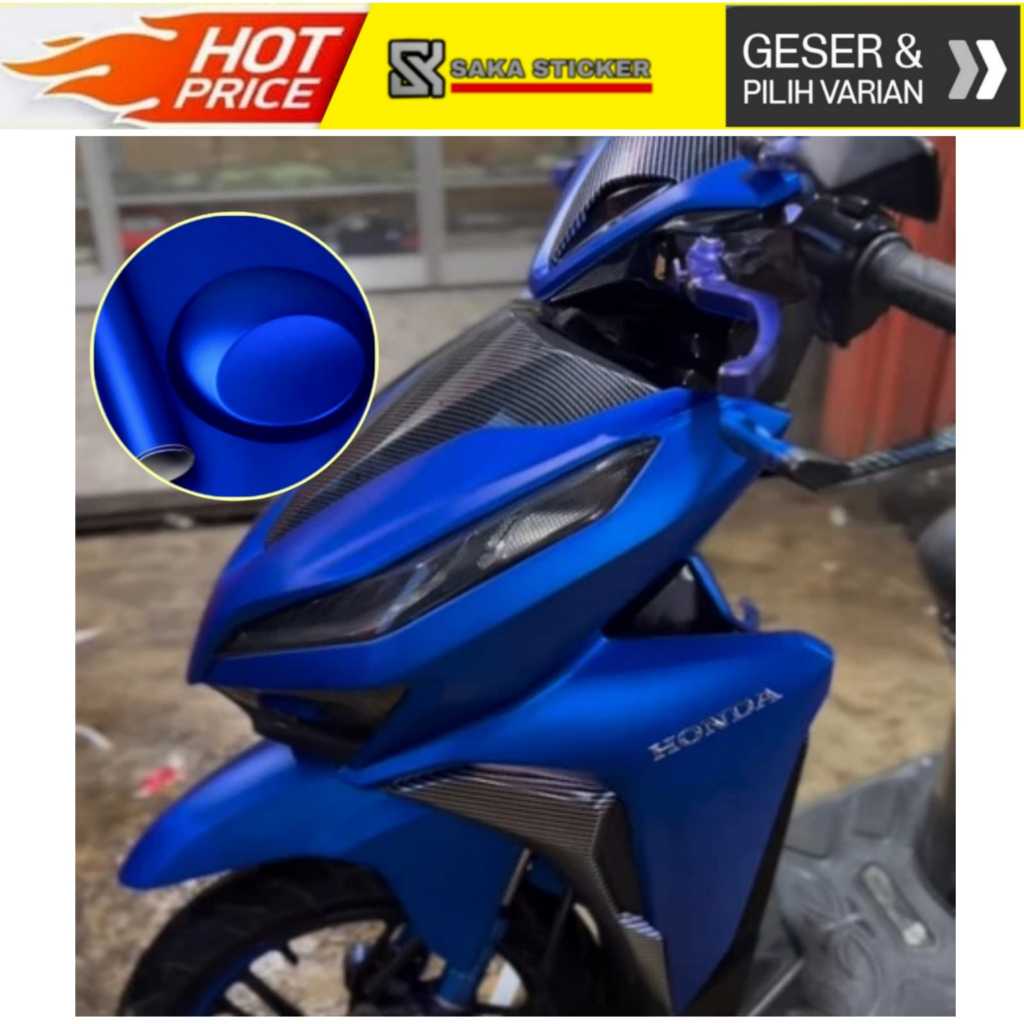 Sticker Skotlet Biru Doff Satin Metalik Krom | Scotlet Blue Crome Dop