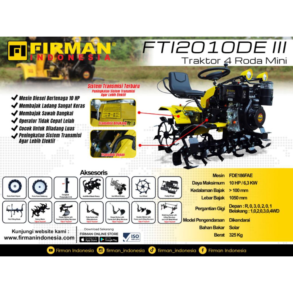 Traktor 4 Roda Mini FTI2010 Gen III