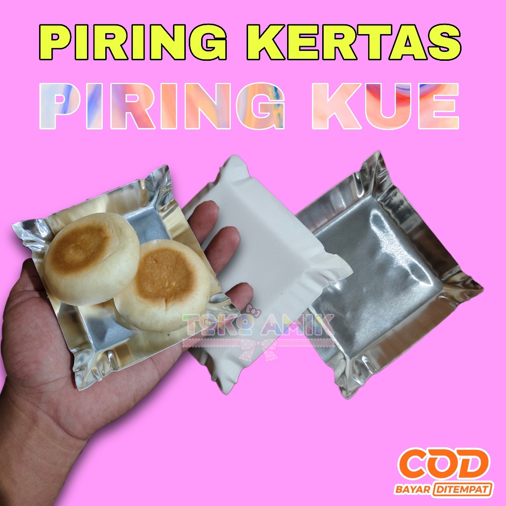 100Pcs PIRING KUE/PIRING KERTAS KOTAK