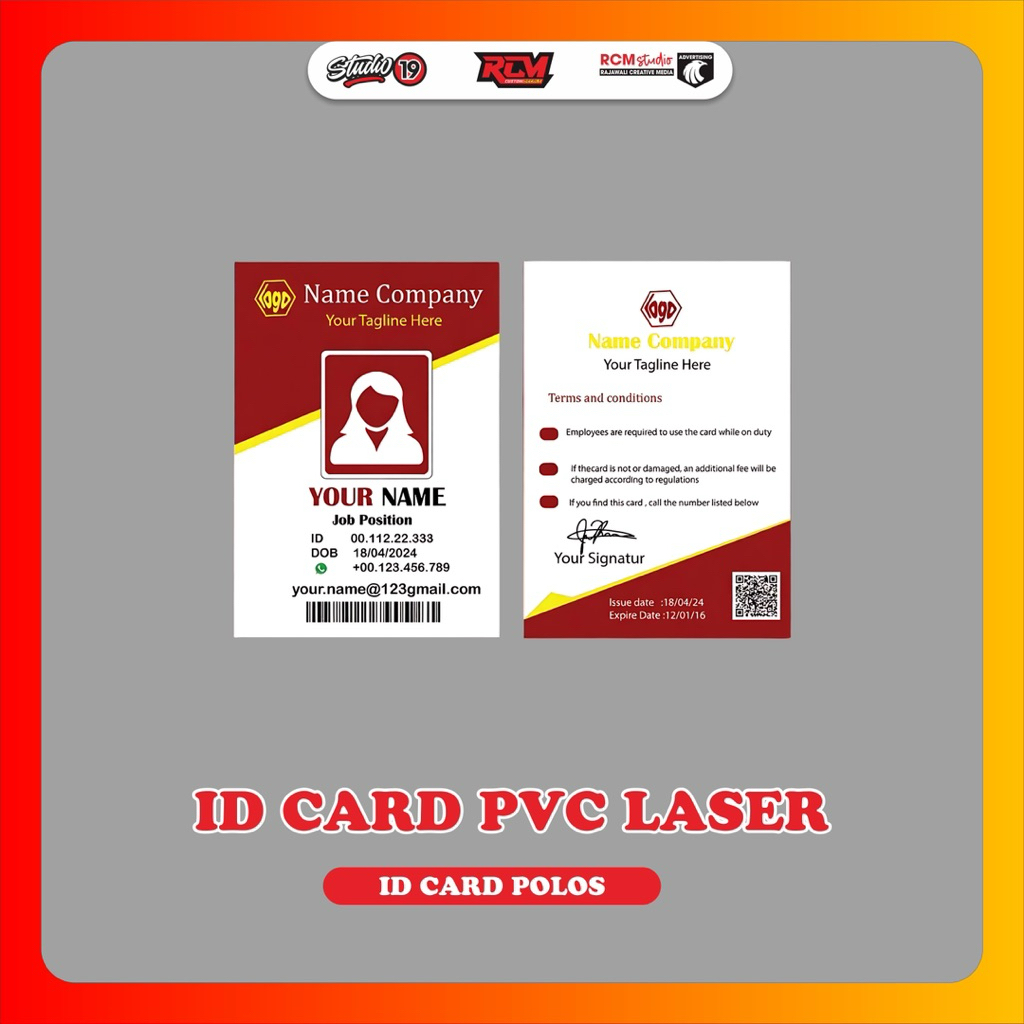 Name Tag / Id Card PVC Laser