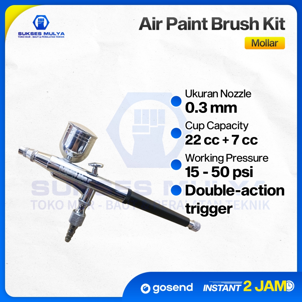 Mollar Air Brush Kit Spray Gun Lukis Spet Lukis Airbrush Mollar Paint Brush Penbrush Lukis Pen Brush