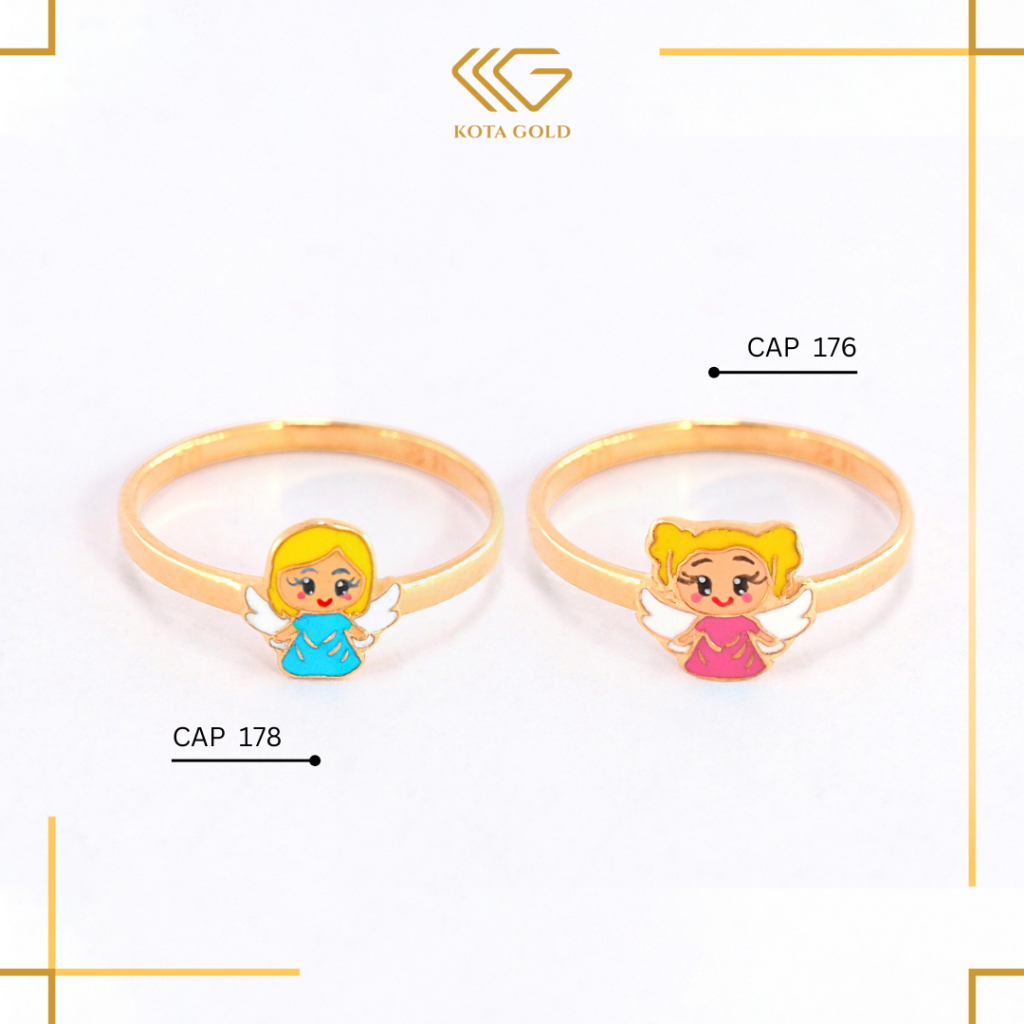 Cincin Emas Anak Gold 8K Tinkerbella Peri Kecil CAP 176 CAP 178 Cincin Anak Kota Gold