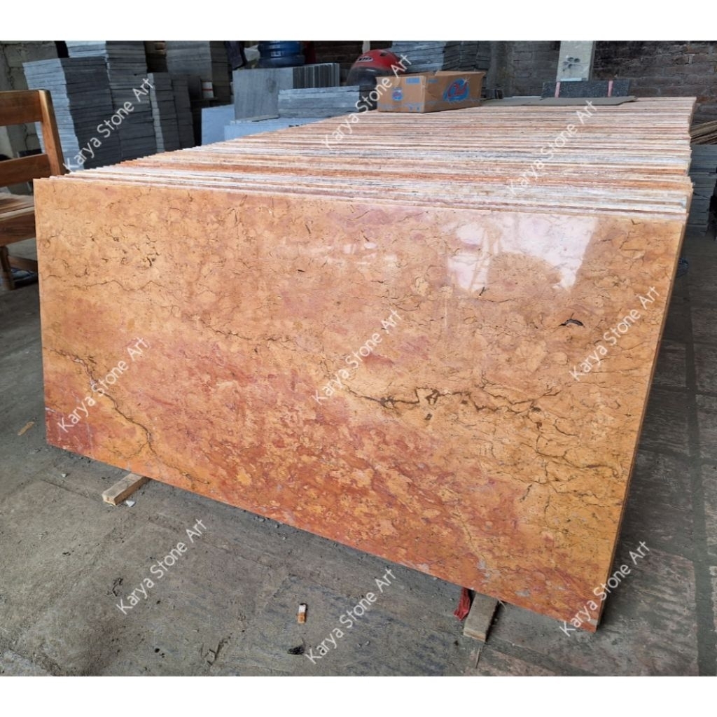 Lantai Marmer Merah 60x120cm | Marmer Lantai Merah Tulungagung Polish Glossy | Lantai Batu Marmer