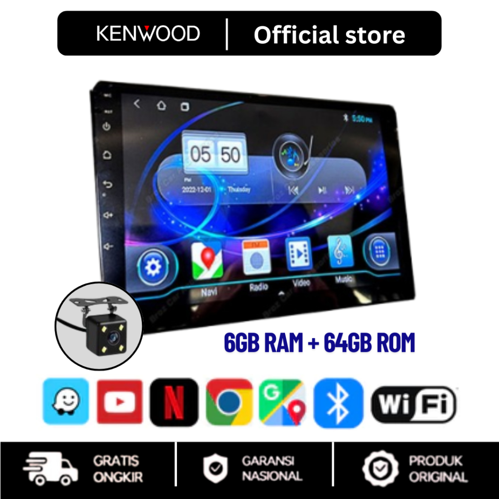 Kenwood 2025 Newest Android Player "9"10 inch 6GB RAM+64GB ROM Quad Core Car Multimedia MP5 Player