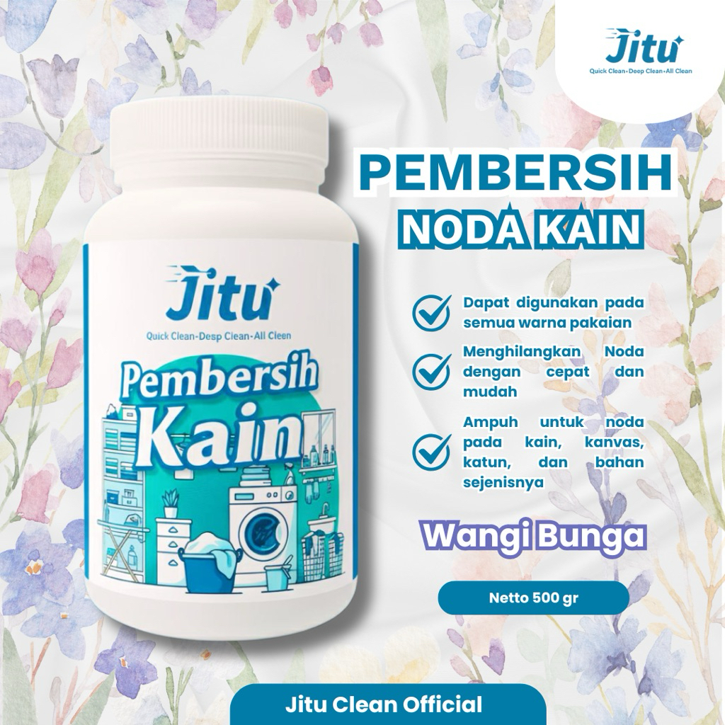 Jitu Clean - Bubuk Pembersih Noda Kain Membandel Kuning Getah Tinta