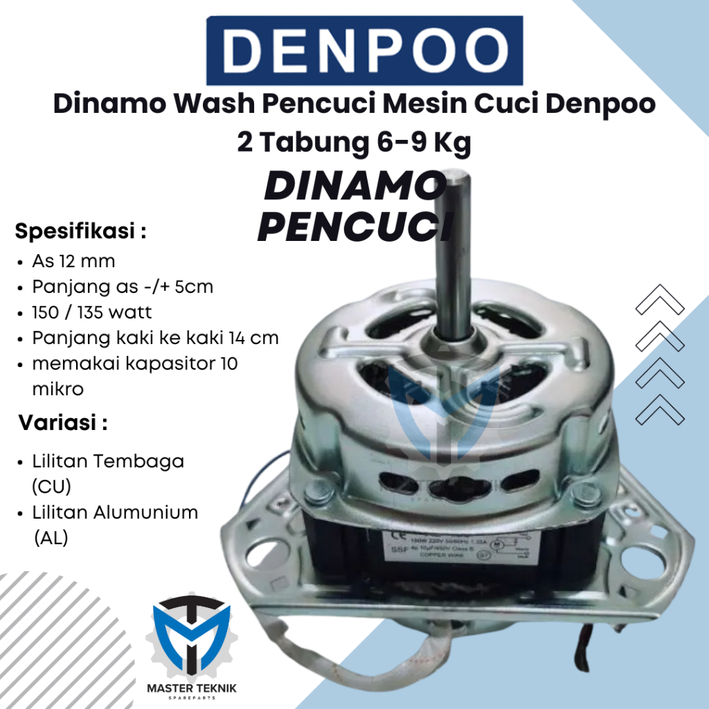 Dinamo Wash Pencuci Mesin Cuci Denpoo 2 Tabung 6-9 Kg
