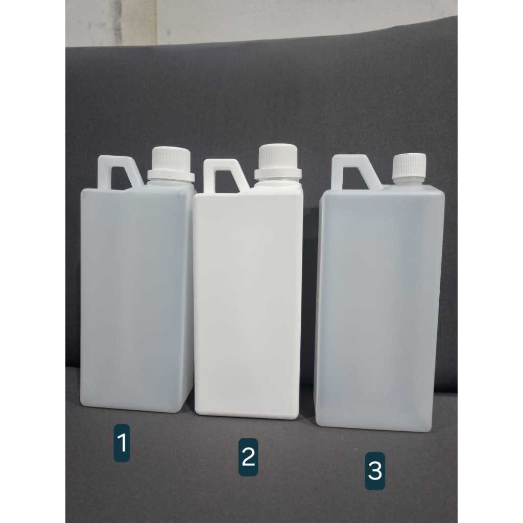 Jerigen 1 Liter Tinggi Natural/Putih Susu Segel-Non Segel