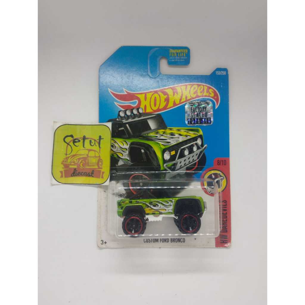 HOT WHEELS HOTWHEELS EXCLUSIVE CUSTOM FORD BRONCO EXCLUSIVE RECOLOR FACTORY SEALED FS HITAM HIJAU BL