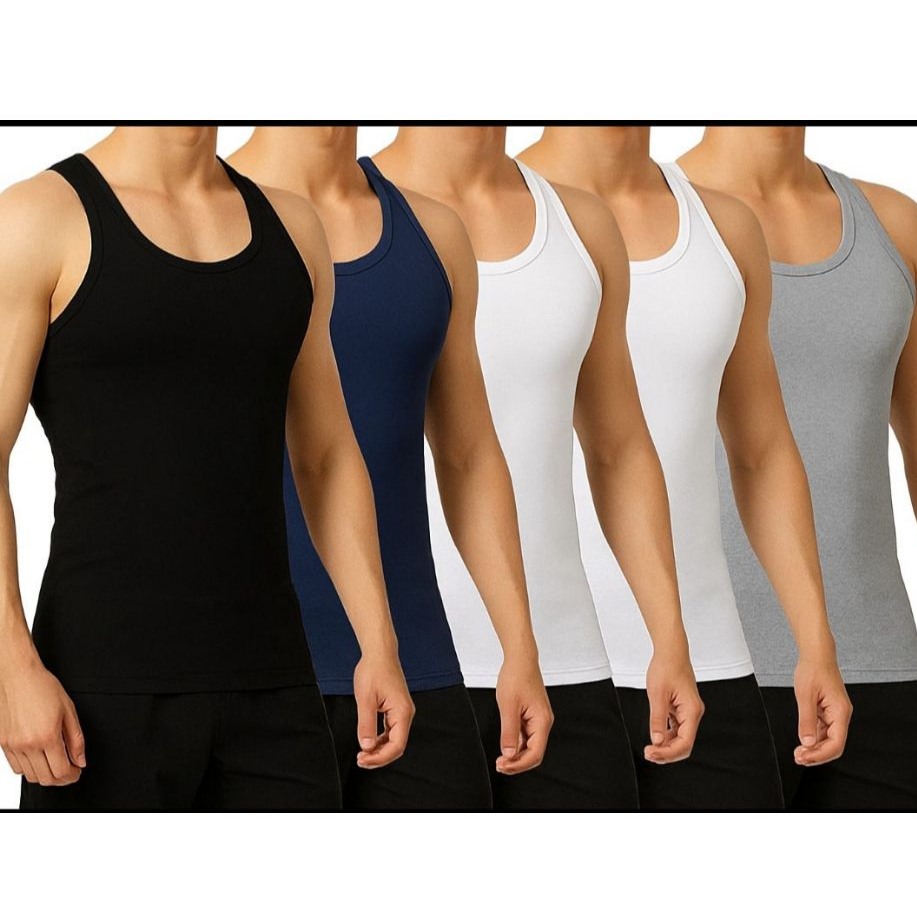 Paket 5 Pcs Singlet Pria Polos | Hemat Kaos Singlet Pria Dewasa Sporty