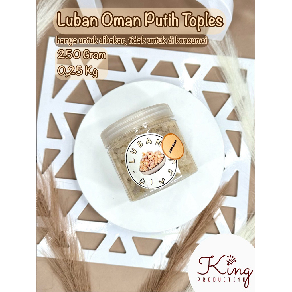 King - 250 Gram Luban Mustaki Kemenyan Arab Putih Luban Oman Mustaka Crystal King - Luban Kristal Lu