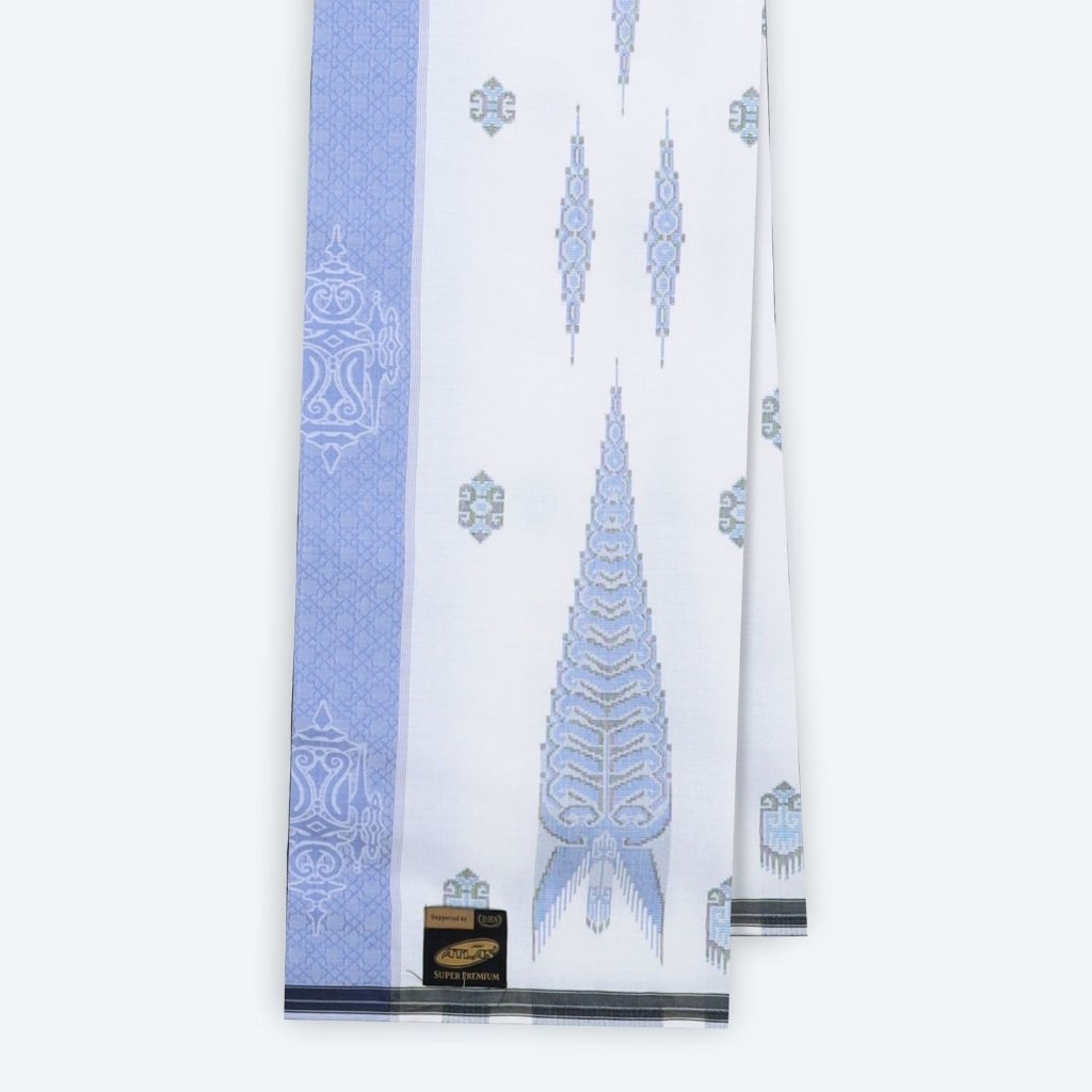 Sarung ATLAS Super Premium 980 Motif A9 JGL Putih Biru 02
