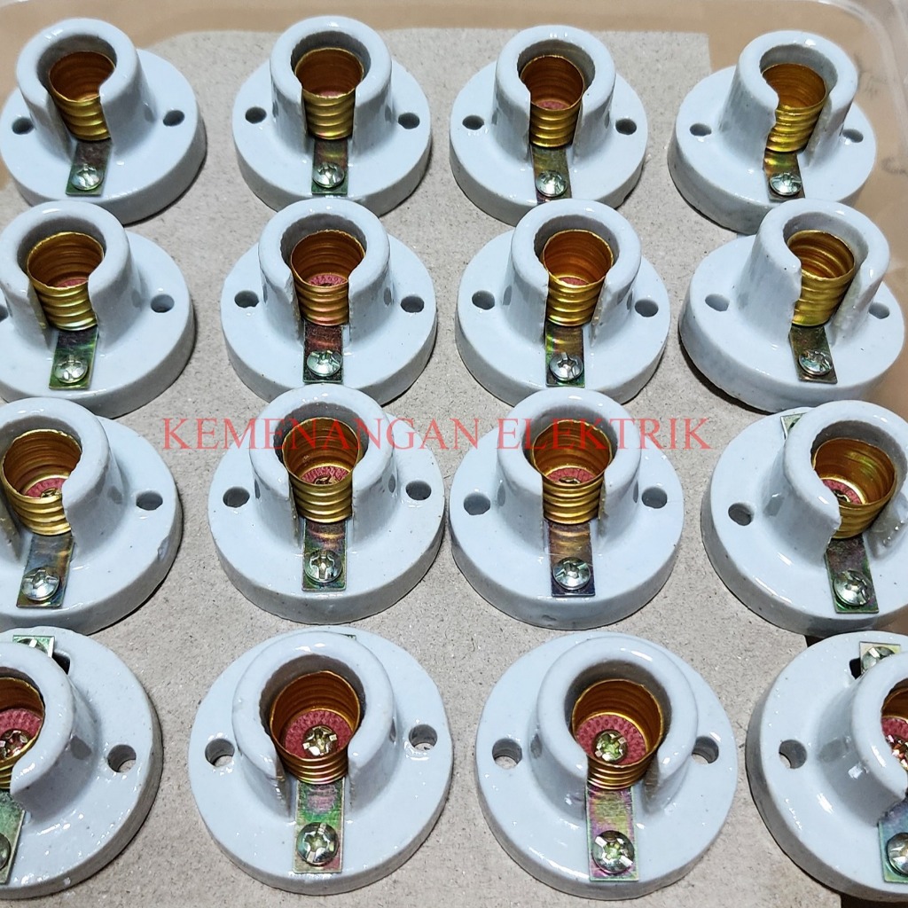 FITTING LAMPU E12 KERAMIK PORCELAIN / FITTING PLAFON ULIR E 12 TAHAN PANAS / FITTING LAMPU HIAS E12