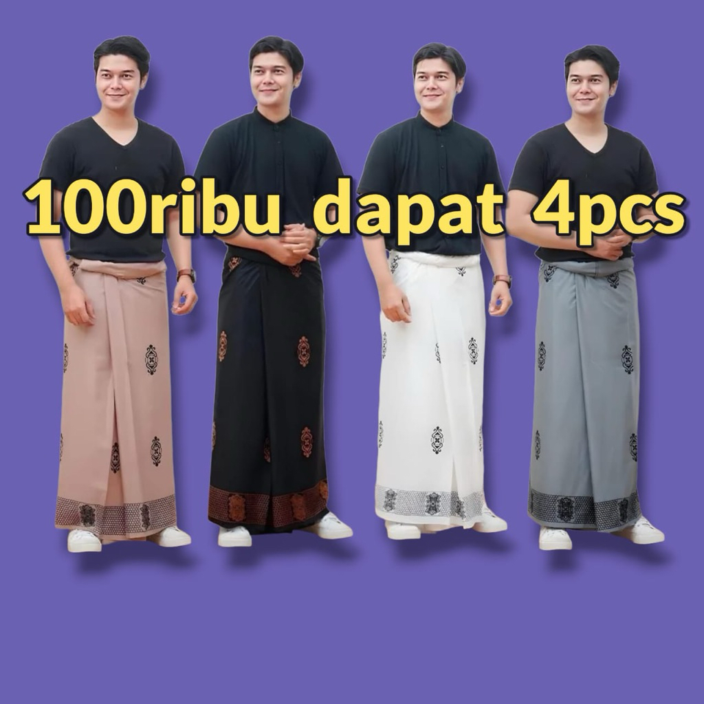 100ribu Dapat 4pcs Sarung Batik Motif Sarwon Sarung Santri Gus Iqdam