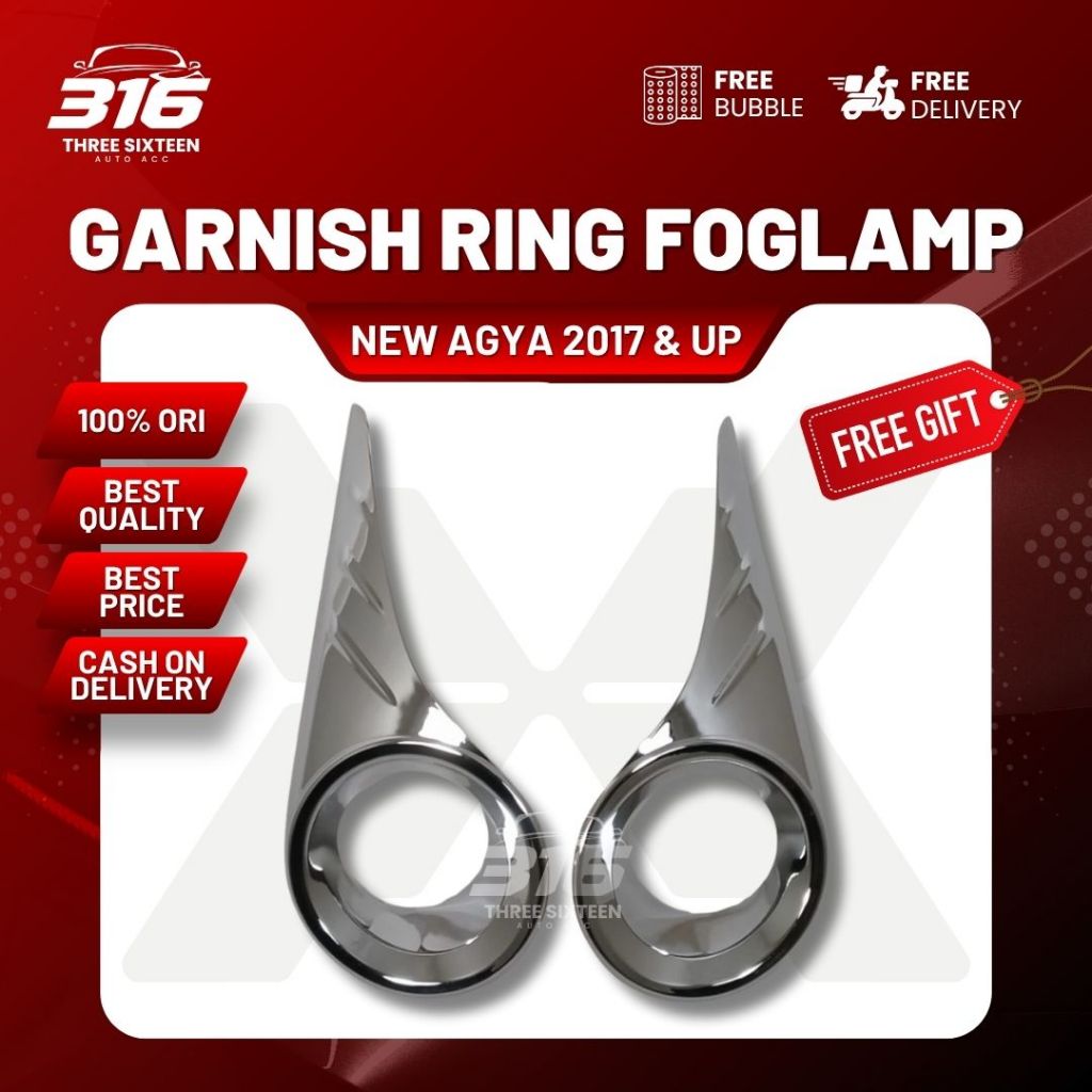 Toyota Agya 2017 Chrome Fog Lamp Ring Set
