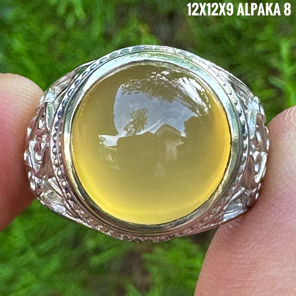 Cincin Batu Akik Natural Anggur Luster (Asli Alam)
