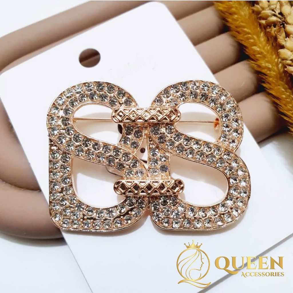 Buttonscarves Deux Crystal Brooch / Bros Button Duex / Bros Button / Bros Cantik / Bros Mewah / Bros
