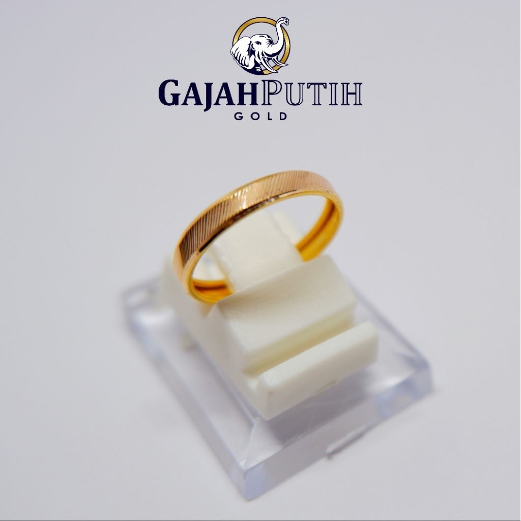 Cincin 0,5 Gram Model Bangkok Asir Emas Asli Gajah Putih Gold KodeO1050820