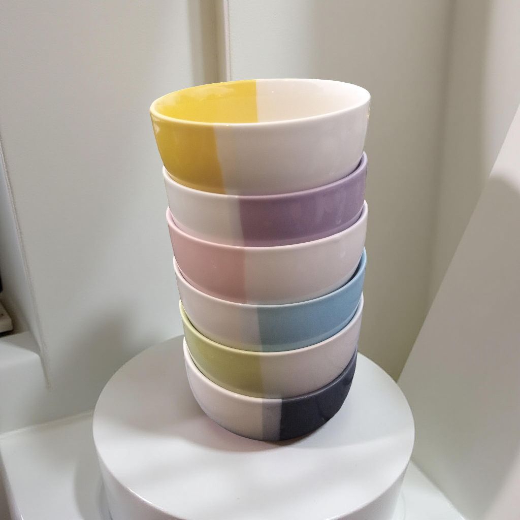 mangkok keramik,mangkok pelangi two tone