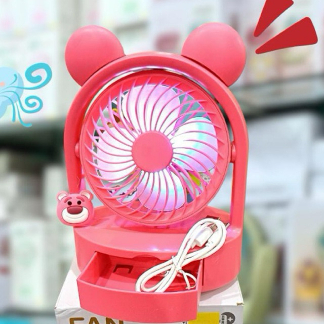 kipas mini portable / kipas angin portable / kipas portable pink / mini fan lotso / kipas portable m
