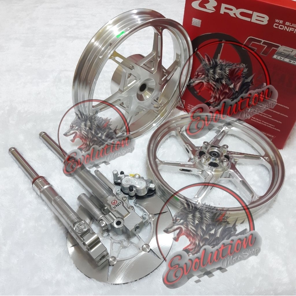Paketan full set Velg rcb + shock + kaliper + disc pnp motor beat vario110 scoopy genio vario150