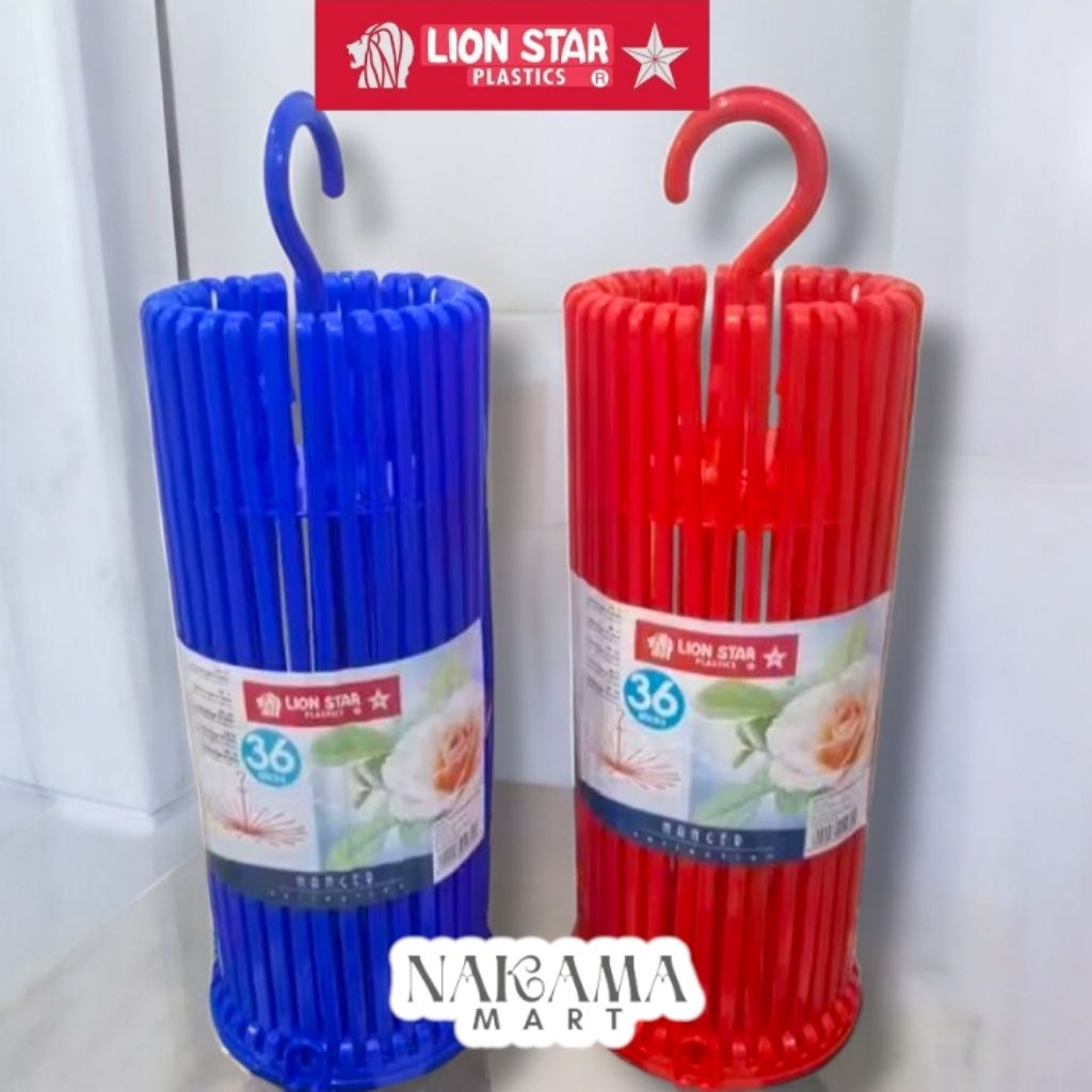 Folding Hanger Lion Star 36 Stick /Gantungan Baju Plastik Lion star / Gantungan Baju Baju