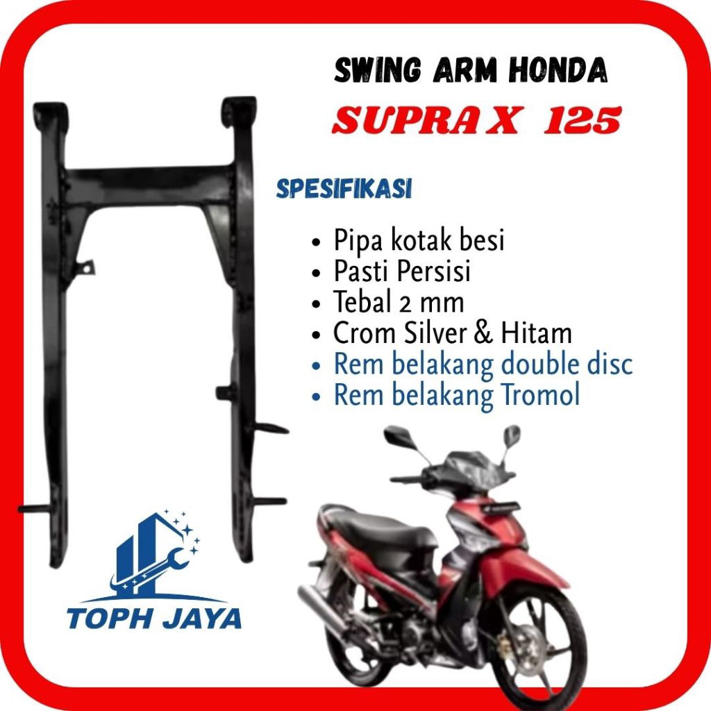 Fork Swing Arm Arem Lengan Ayun Motor Honda Supra X125, Supra Fit New Warna Silver, Crom dan Hitam.