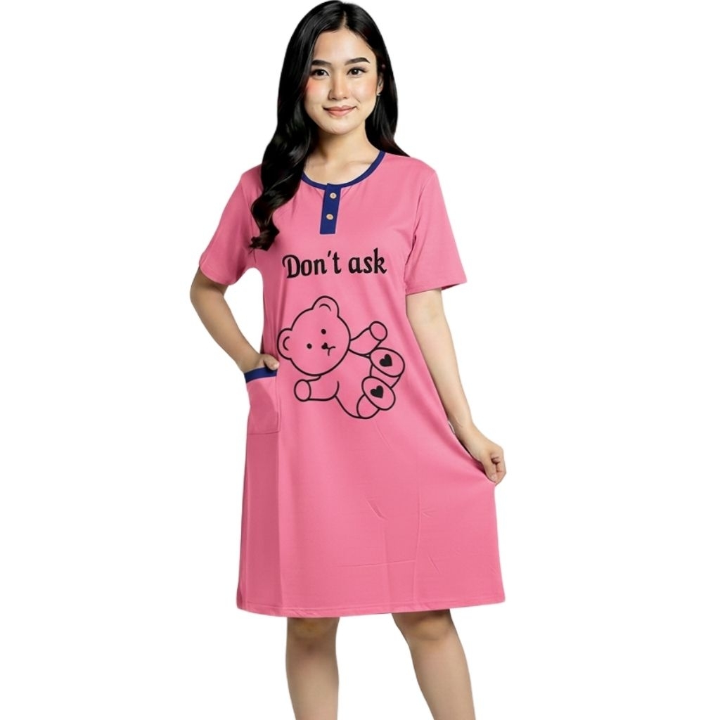 Daster Wanita Murah Bahan Kaos Daster Standar Dewasa Motif Kekinian