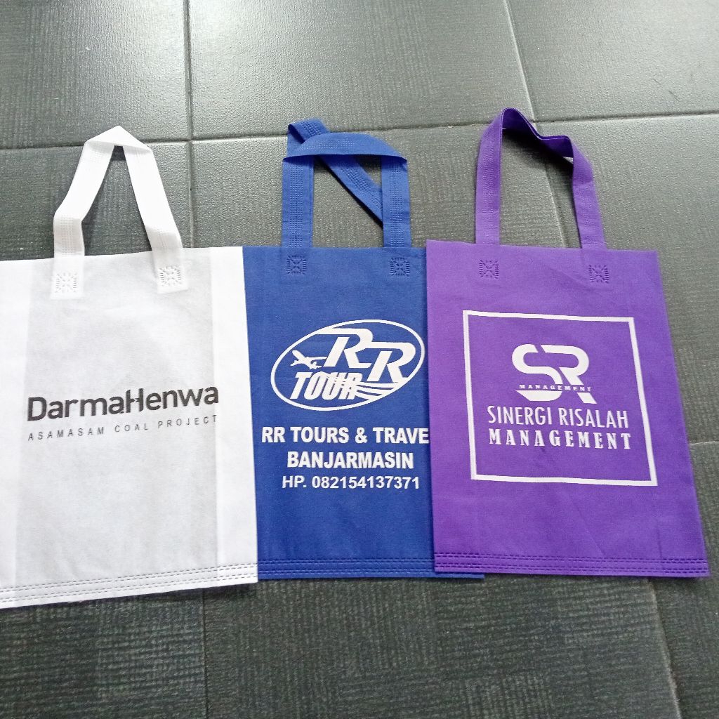 [GROSIR HEMAT] TAS 25*35 BERTALI SABLON 1 SISI 1 WARNA BISA PILIH WARNA TAS DAN WARNA TINTA SABLON B