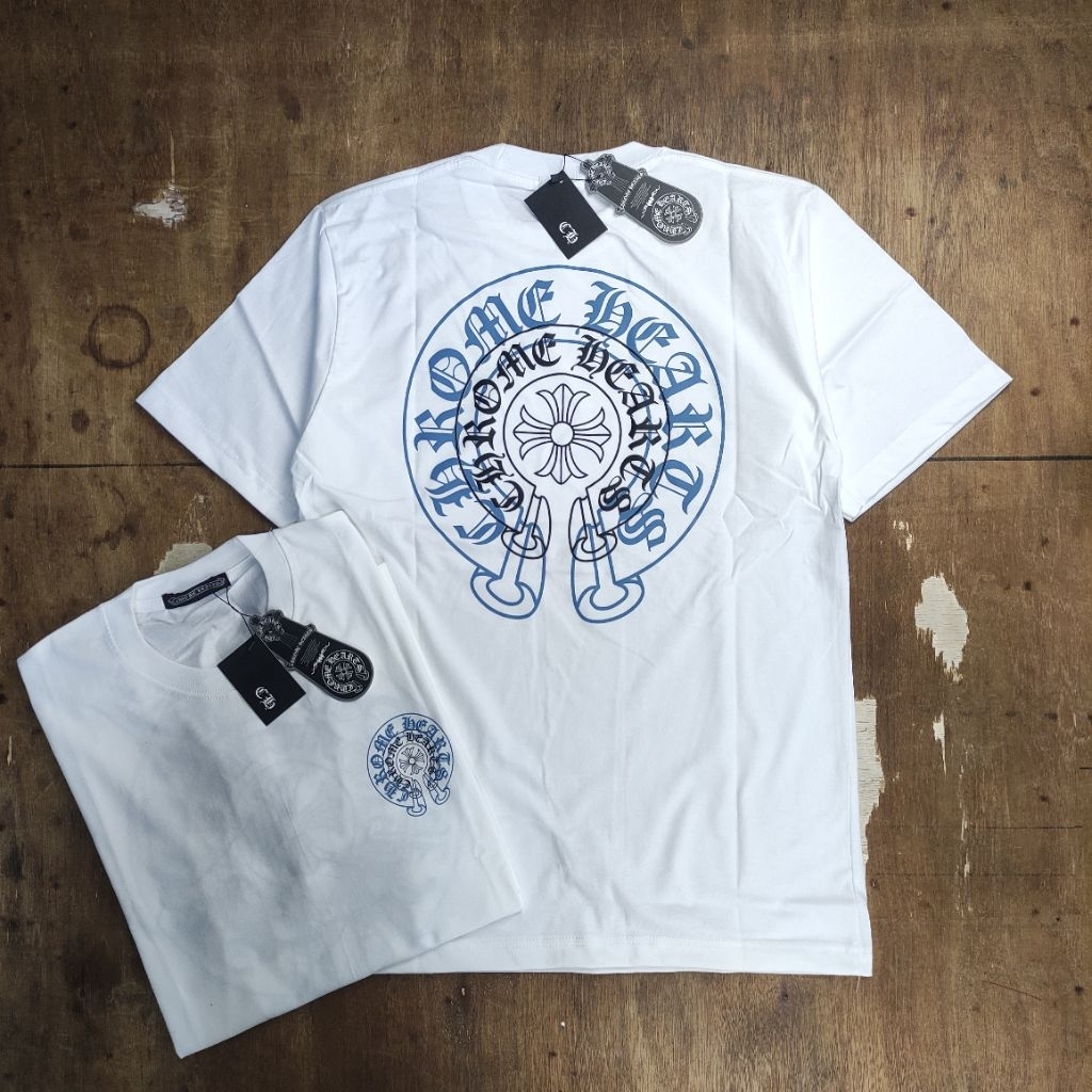 KAOS T SHIRT TEE CHROME HEARTS 2D BLACK TURKISH LOGO FONT BASIC PRINTED WHITE BESTSELLER