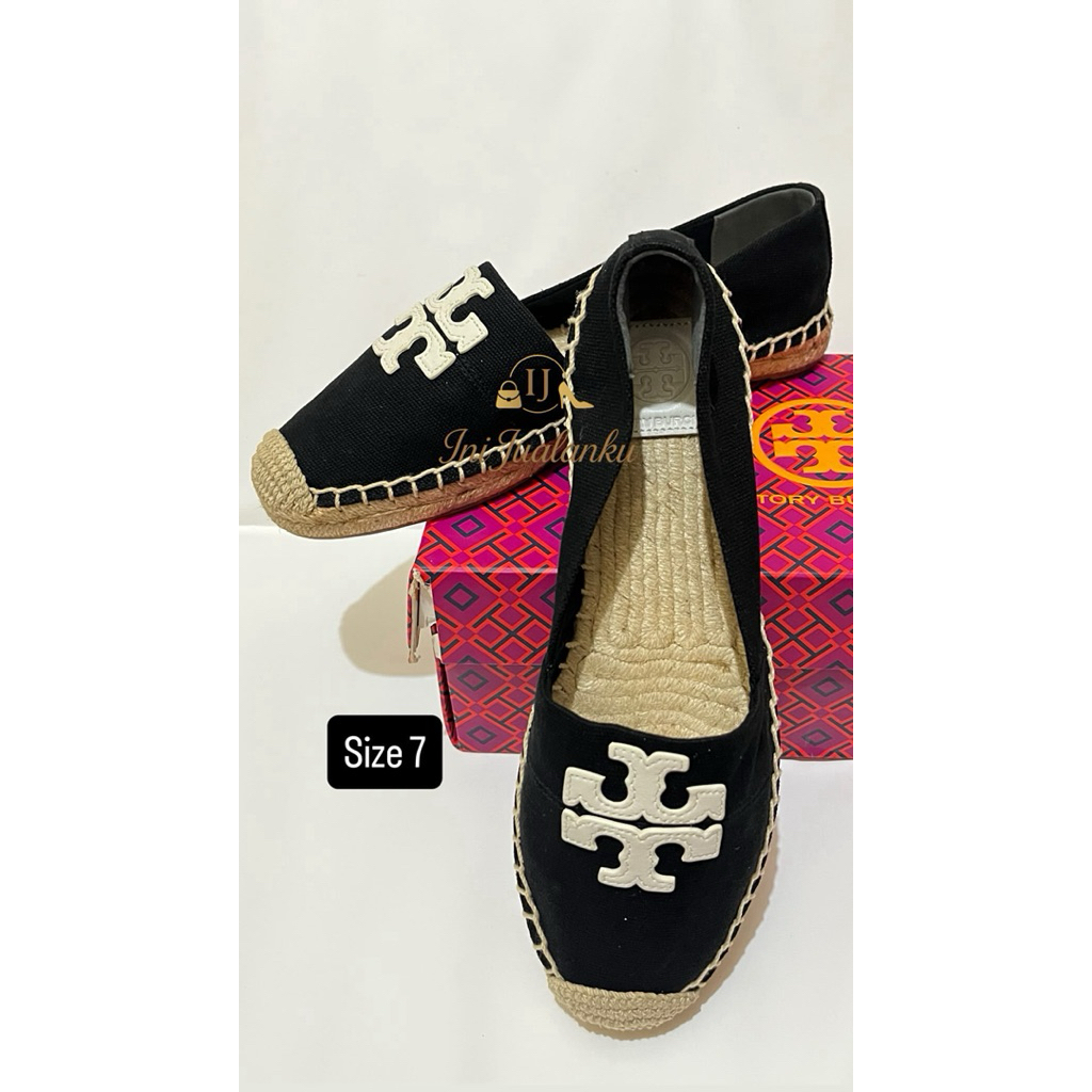 TB Espadrilles Black Logo White Original 100%
