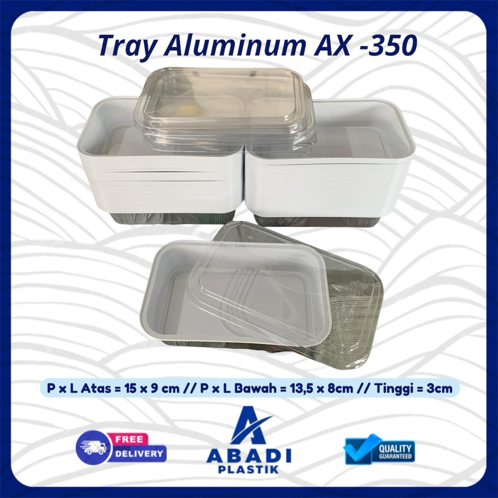 Tray Alumunium AX - 350 / Tray Alumunium Tutup Plastik Bening / Wadah Dimsum mengatai