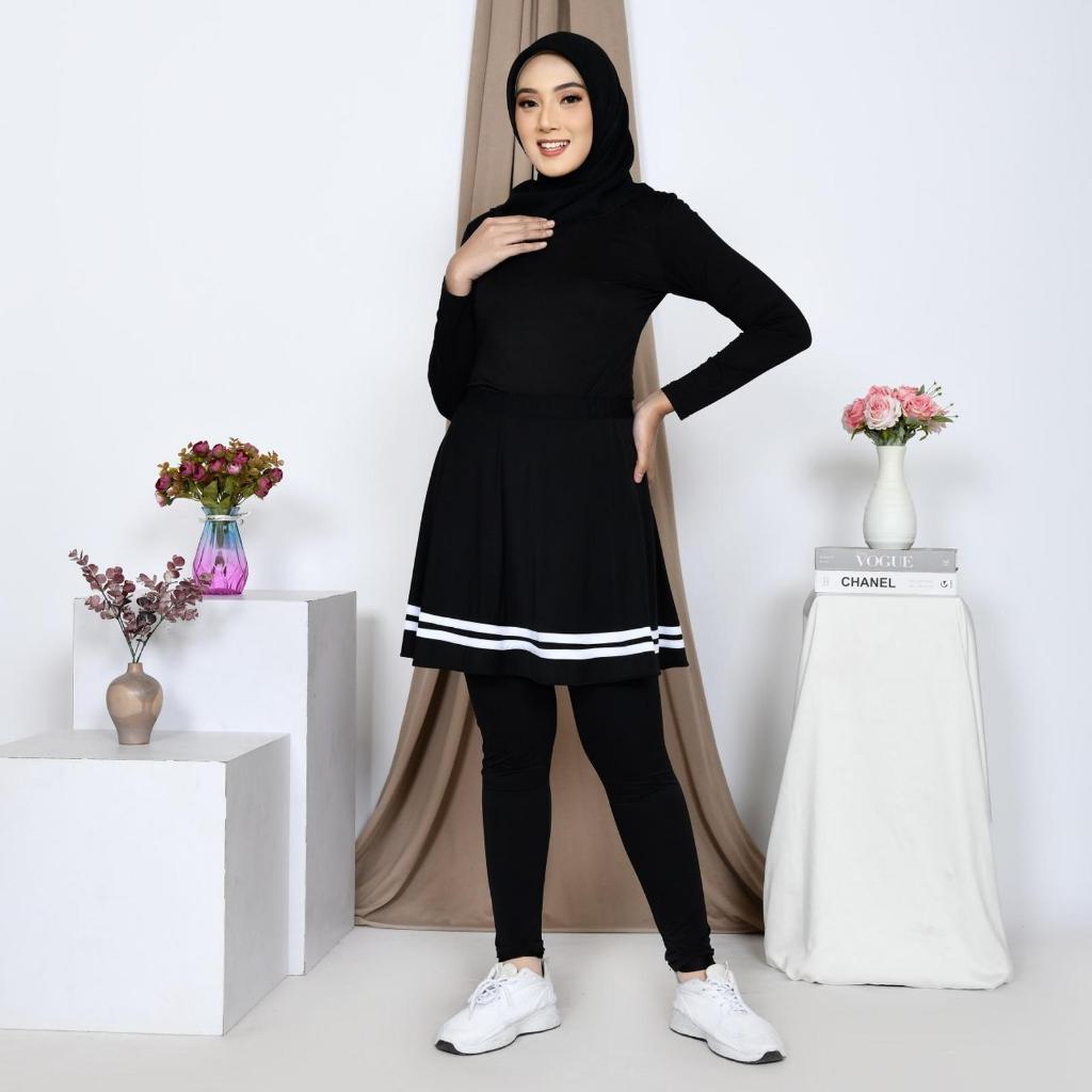 Legging Rok Olahraga Wanita Hijab Jogging Renang Sepeda Tenis Gym Zumba Senam Aerobik