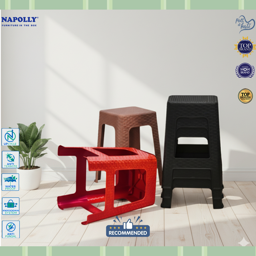 Kursi Rotan - kursi plastik / bangku plastik motif anyam by Napolly