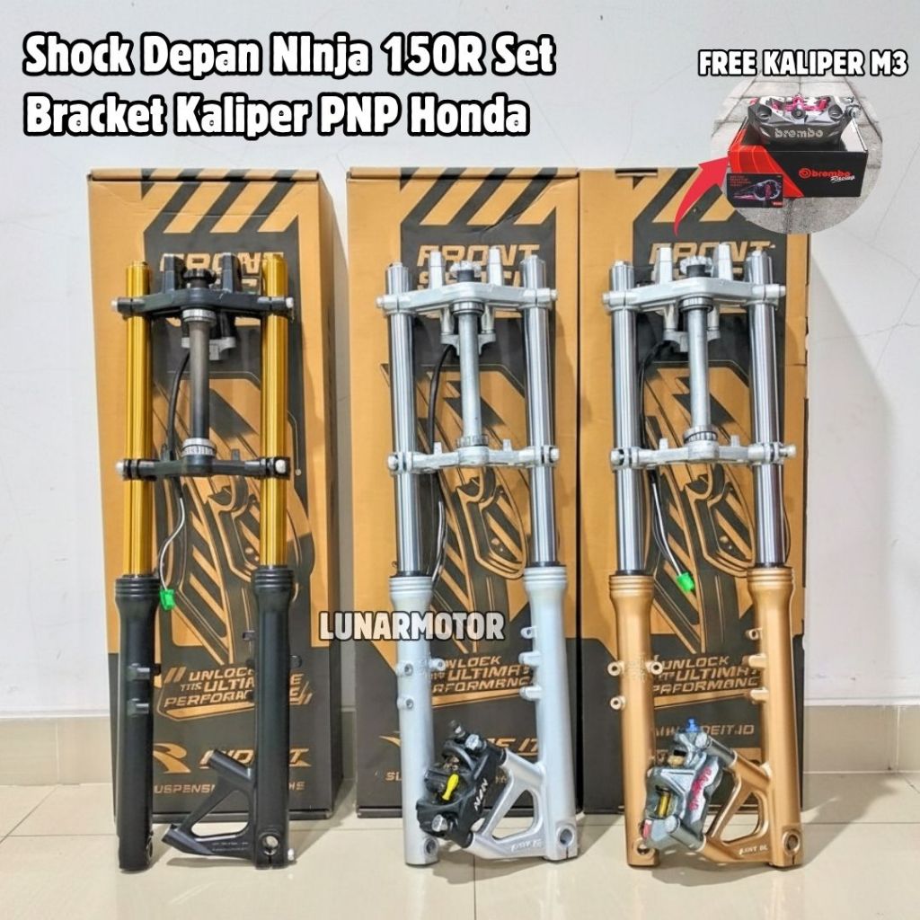 Ride It Shock Depan Ninja 150R PNP Honda CB GL MP Tiger Set Pangkon Kaliper 4 Piston dan Kunci 2pcs
