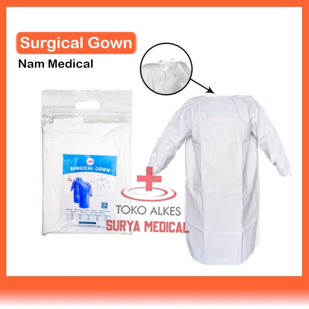 Surgical Gown Protective Non Woven Nam Medical Baju Pelindung Operasi APD Medis