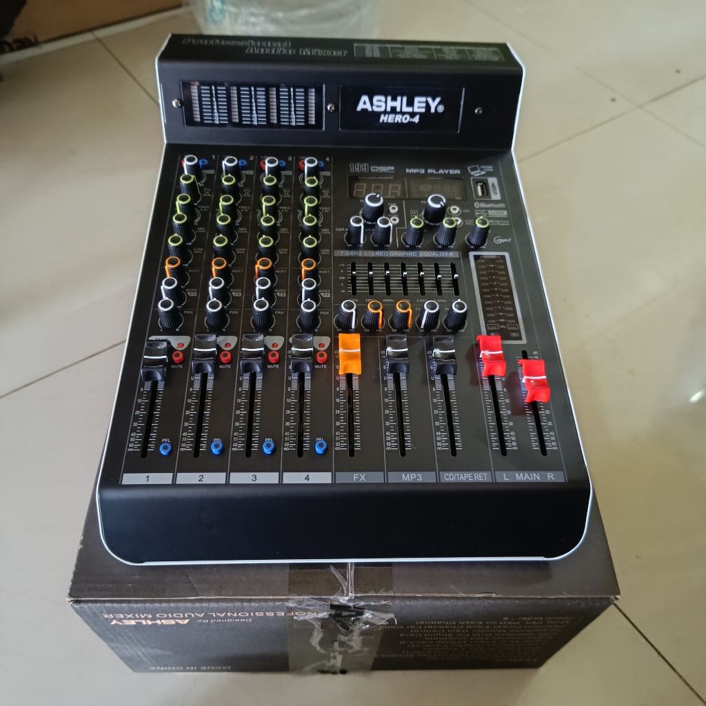 Mixer Audio 4 channel Ashley Hero 4 Original Mixer Ashley Hero-4 Mixer Audio Ashley Hero 4 Original 