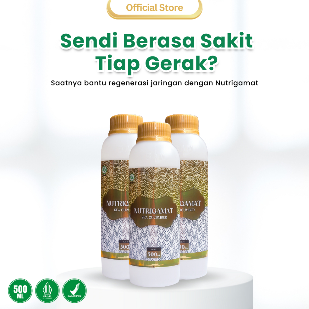 NutriGamat - Jelly Gamat Nutri Gamat Teripang Emas Kualitas Premium Bio Sea Cucumber 500 Ml BPOM