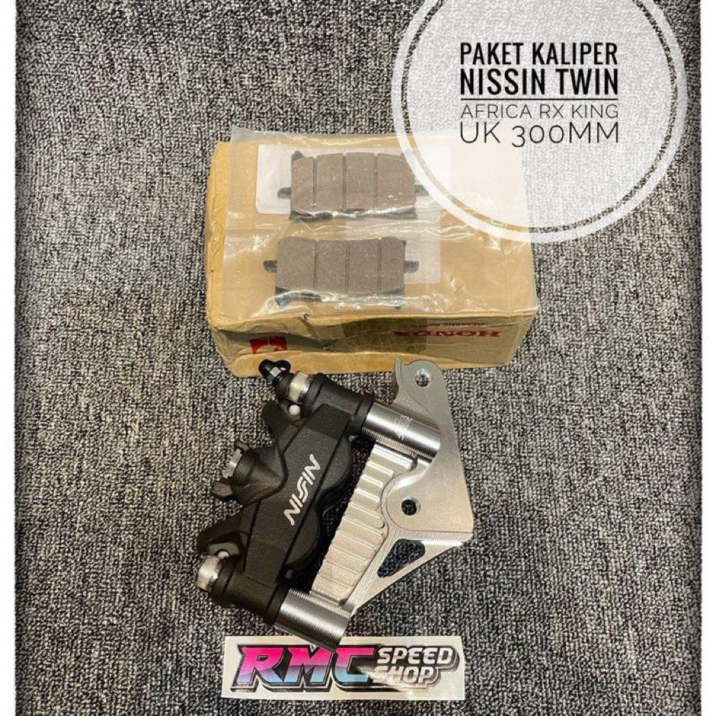 Paket kaliper nissin twin africa 4piston Rx King new ukuran disc 300mm ori / Kaliper Nissin Rx King 