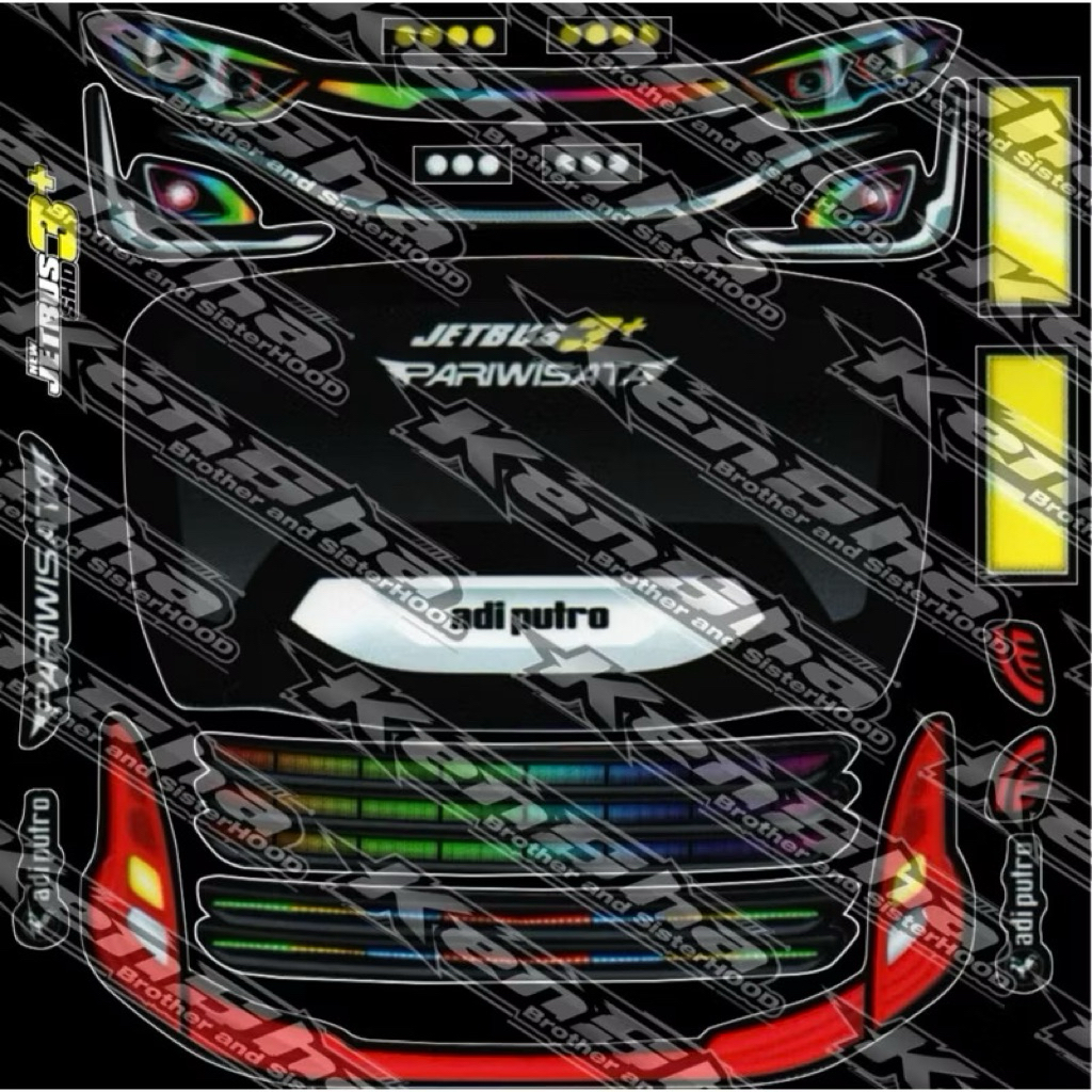 Stiker  cutting Miniatur Lampu Bus Stcker Head Lamp Jetbus 3