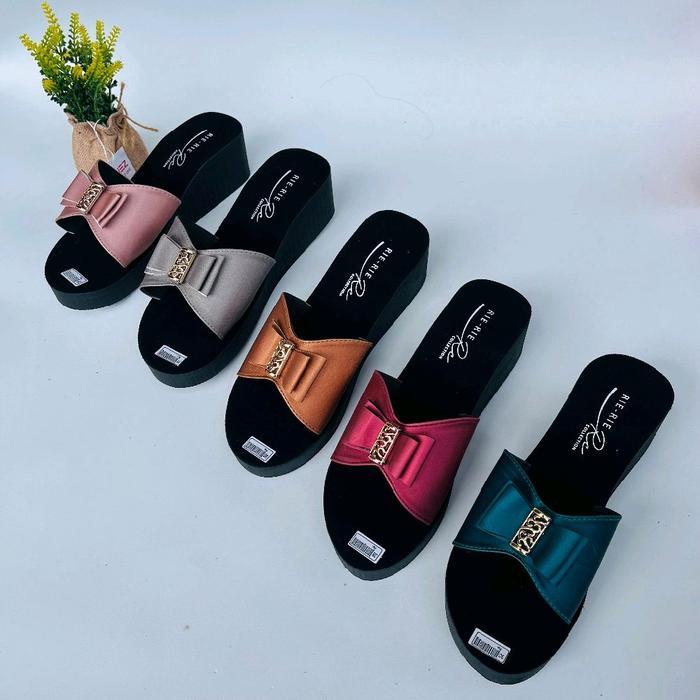 SANDAL WEDGES VARIASI PITA SPON CANTIK