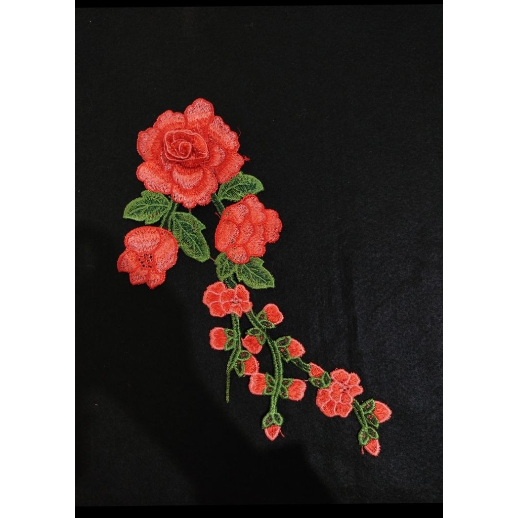 bordir tempel bunga mawar