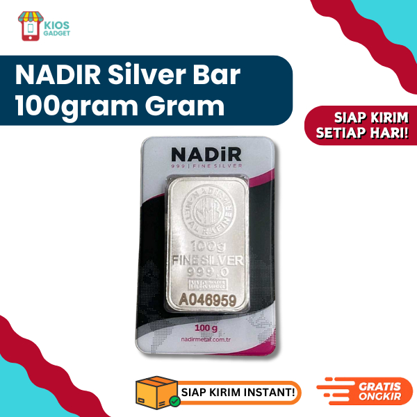 Nadir Silver Bar Perak Batangan 100 Gram | Original Turki